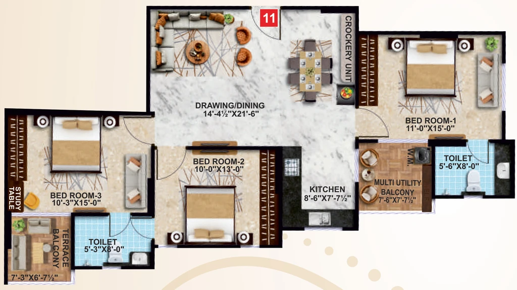 3 BHK Flat in Kiara Pinnacle in Jagatpura, Jaipur - Image 913437