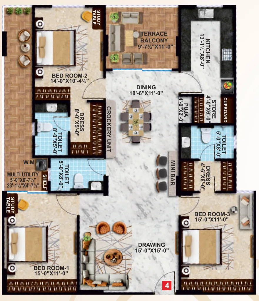 3 BHK Flat in Kiara Pinnacle in Jagatpura, Jaipur - Image 913440