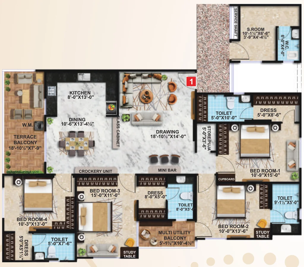 4 BHK Flat in Kiara Pinnacle in Jagatpura, Jaipur - Image 913441