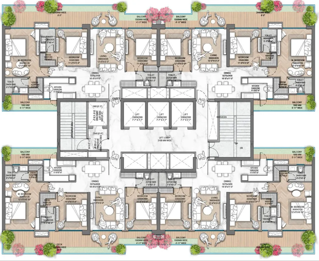 Floor Plan of M3M Jacob And Co Residences in Sector 97, Noida - Image 392753