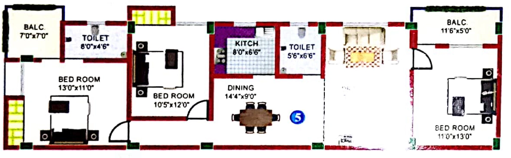 3 BHK Flat in Gokuldham Chandra Moti Enclave in Ranipur, Patna - Image 913459