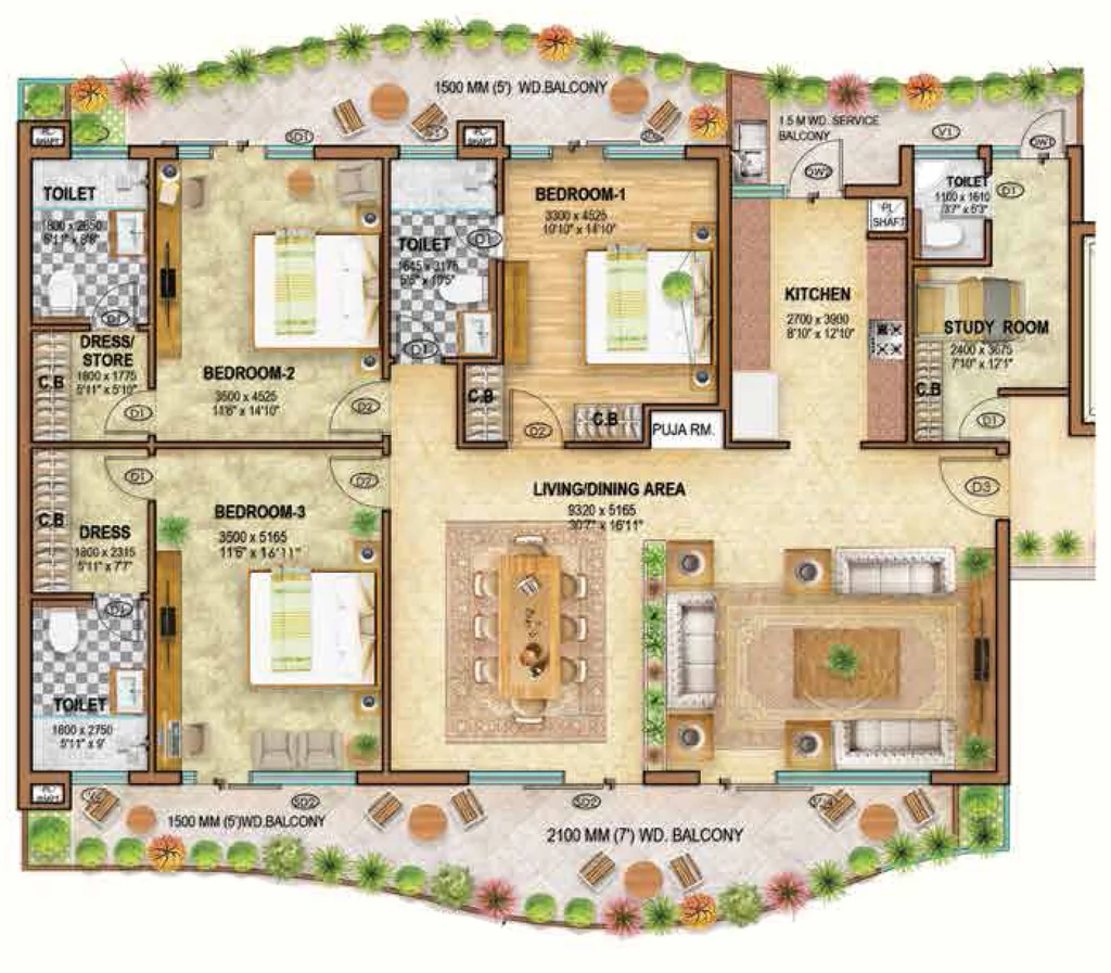 3 BHK Flat in NBCC Aspire Silicon City in Sector 76, Noida - Image 913464