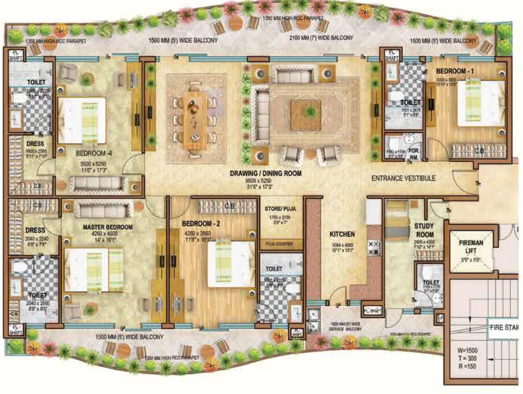 4 BHK Flat in NBCC Aspire Silicon City in Sector 76, Noida - Image 913465
