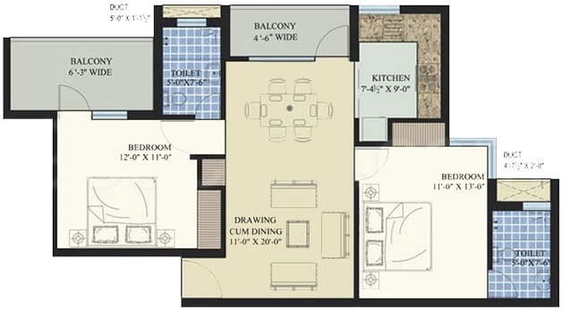 2 BHK Flat in Paradise Darpan Heights in Mohali, Chandigarh - Image 913488