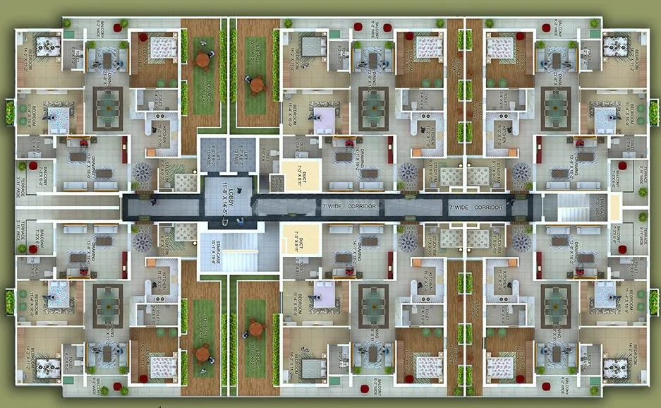 Floor Plan of Maa Shambhavi Hai Tower in Ashiana Nagar, Patna - Image 392835