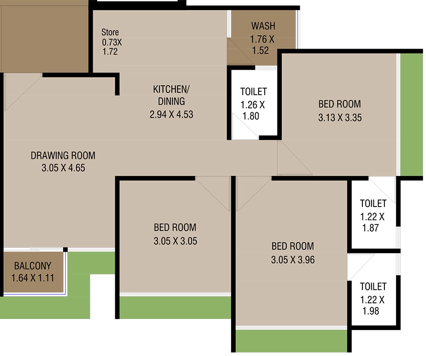 3 BHK Flat in Shanu Pratham Glory in Lambha, Ahmedabad - Image 913494