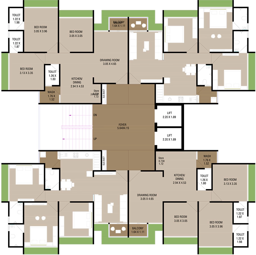 Floor Plan of Shanu Pratham Glory in Lambha, Ahmedabad - Image 392839
