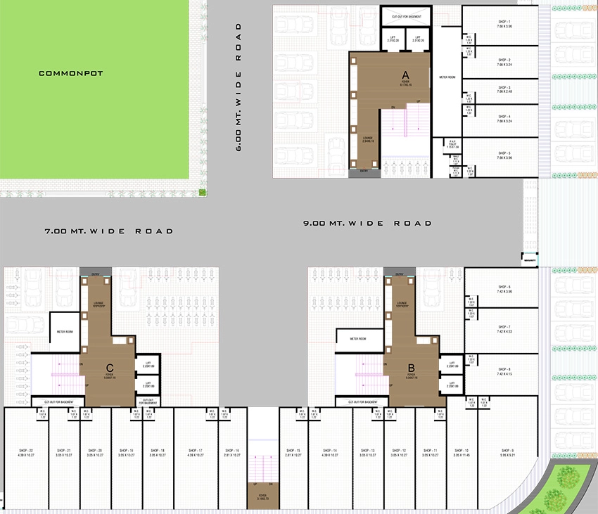 Floor Plan of Commercial Shanu Pratham Glory in Lambha, Ahmedabad - Image 392845