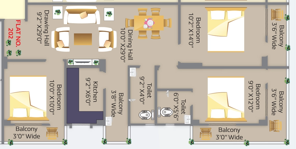 3 BHK Flat in Metro Manglam Apartment in Khemnichak, Patna - Image 913508