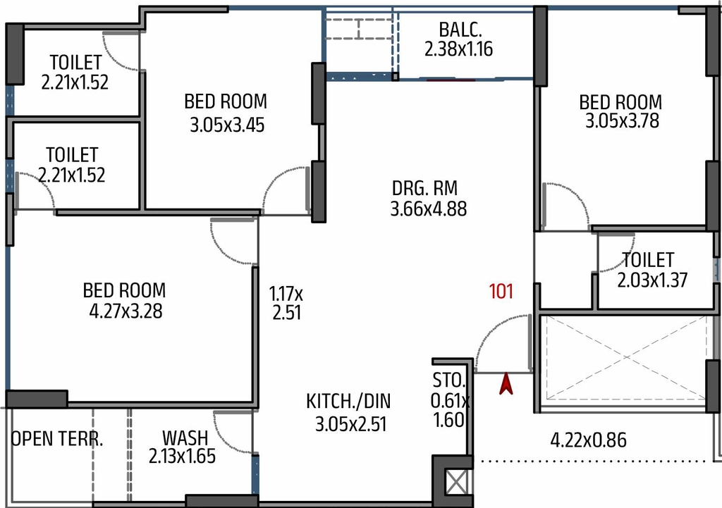 3 BHK Flat in Shiv Shaligram Celestial in Chandlodiya, Ahmedabad - Image 913511