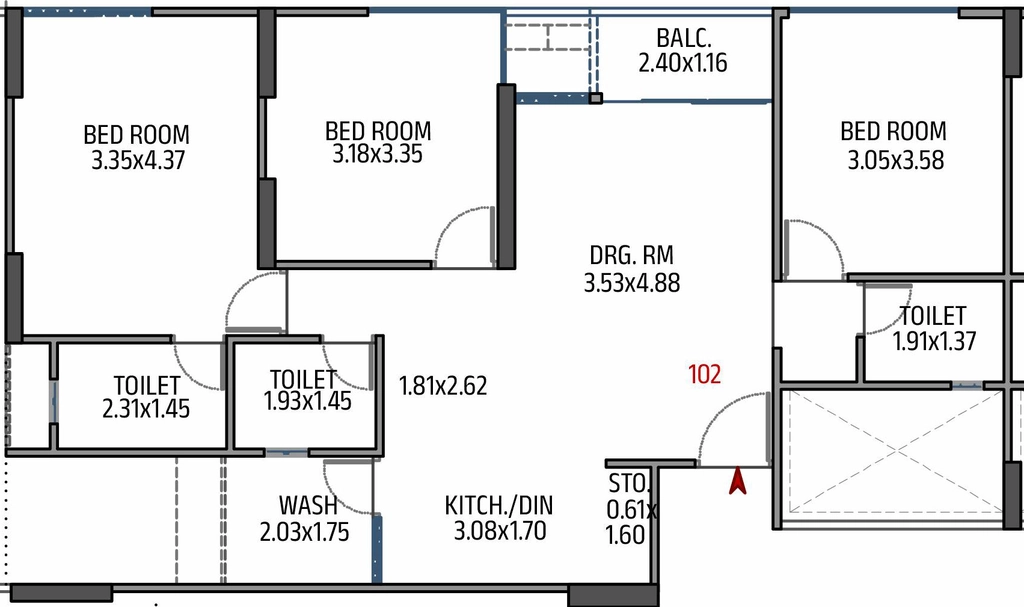 3 BHK Flat in Shiv Shaligram Celestial in Chandlodiya, Ahmedabad - Image 913512