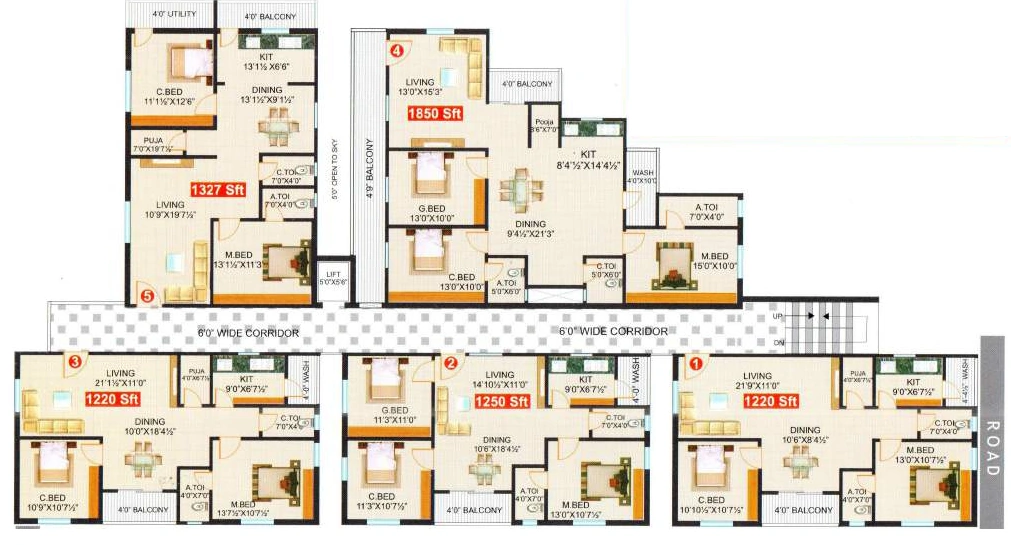 Floor Plan of Surya Saketh Classic in Nizampet, Hyderabad - Image 393114