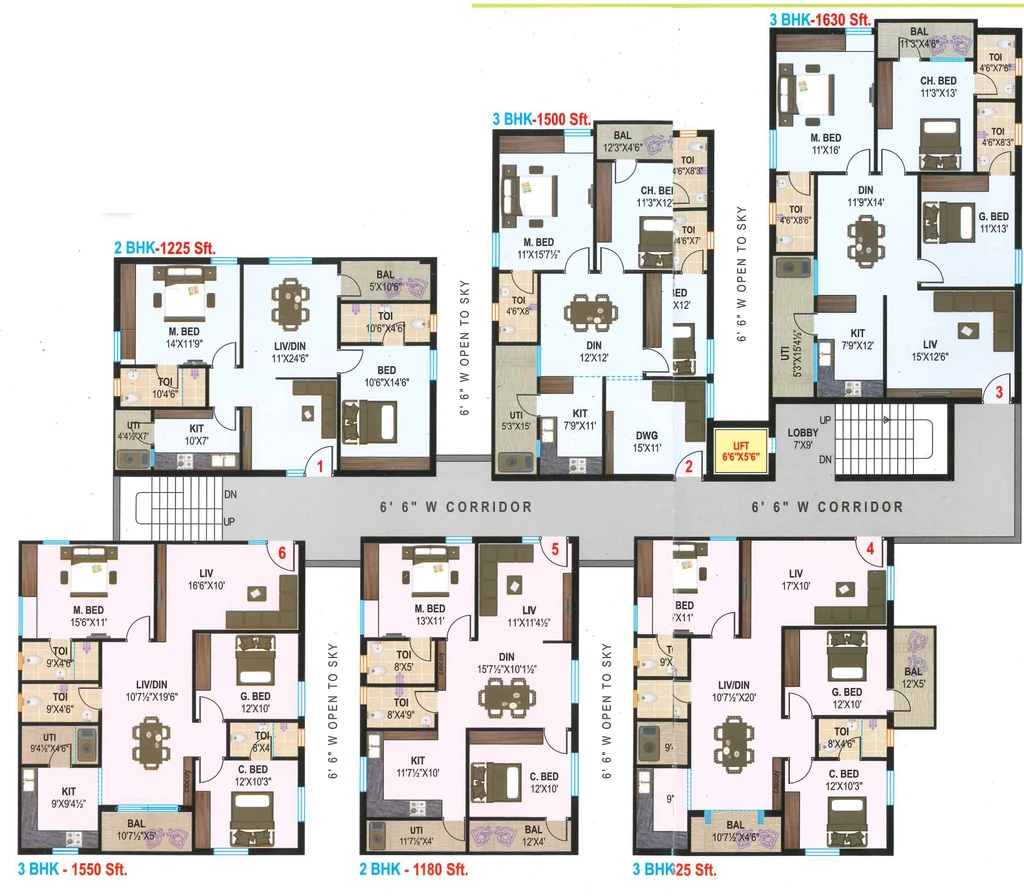Floor Plan of M S Crown in Yapral, Hyderabad - Image 393088
