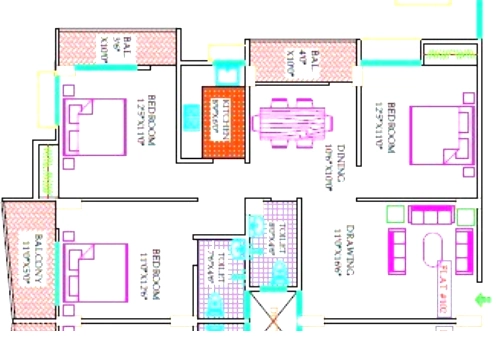 3 BHK Flat in Mansha Group Shiv Dham in Digha, Patna - Image 913528