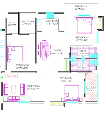3 BHK Flat in Mansha Group Shiv Dham in Digha, Patna - Image 913529