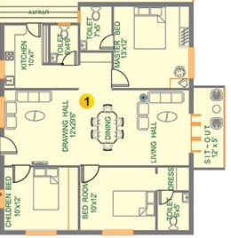 3 BHK Flat in Pallavi Aashray in Malkajgiri, Hyderabad - Image 913613