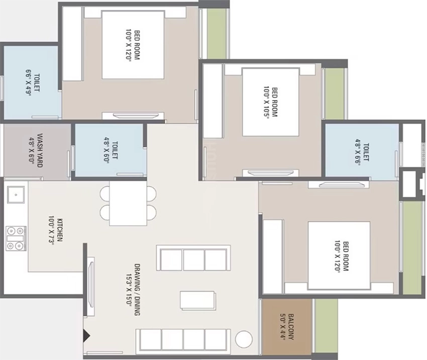 3 BHK Flat in Shivshakti Shivalay Samruddhi in Nava Naroda, Ahmedabad - Image 913532