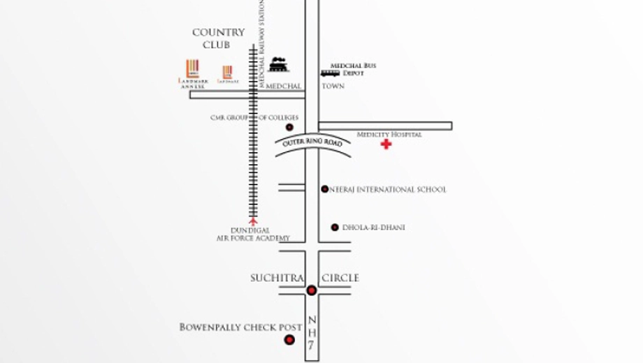 Location of The Metro Landmark Phase 2 in Medachal, Hyderabad - Image 393109