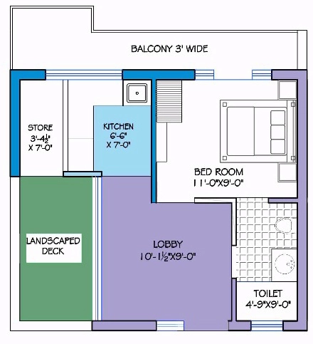 1 BHK Flat in RV Rhythm Apartments in Mohali, Chandigarh - Image 913560