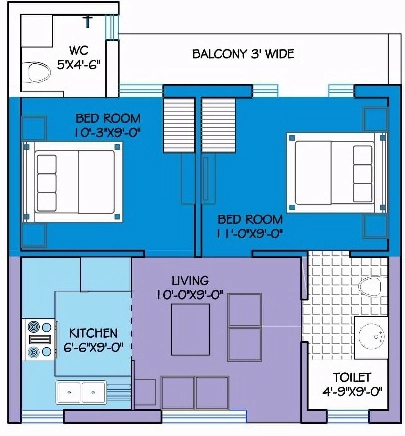 2 BHK Flat in RV Rhythm Apartments in Mohali, Chandigarh - Image 913561