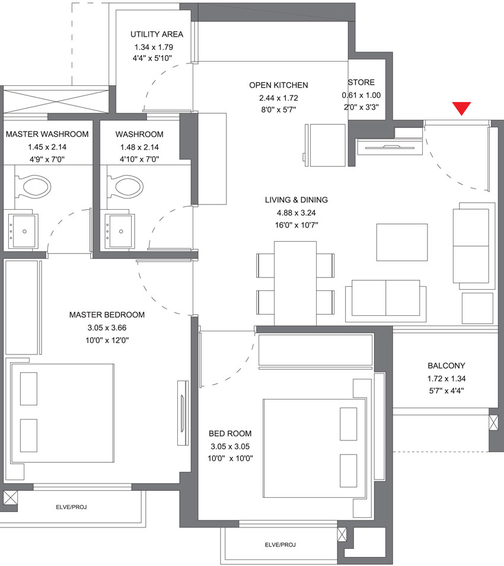 2 BHK Flat in Godrej Celeste in Jagatpur, Ahmedabad - Image 451029
