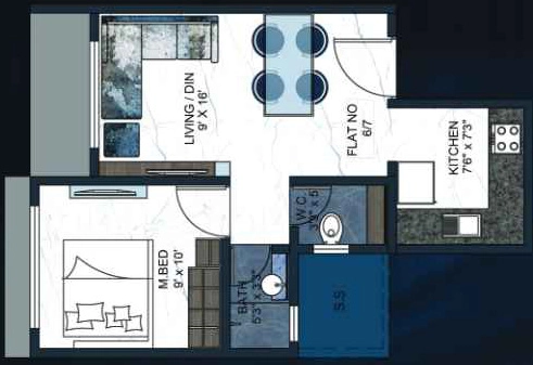 1 BHK Flat in Happy Sarvoday Marvel in Kalyan West, Thane - Image 913583