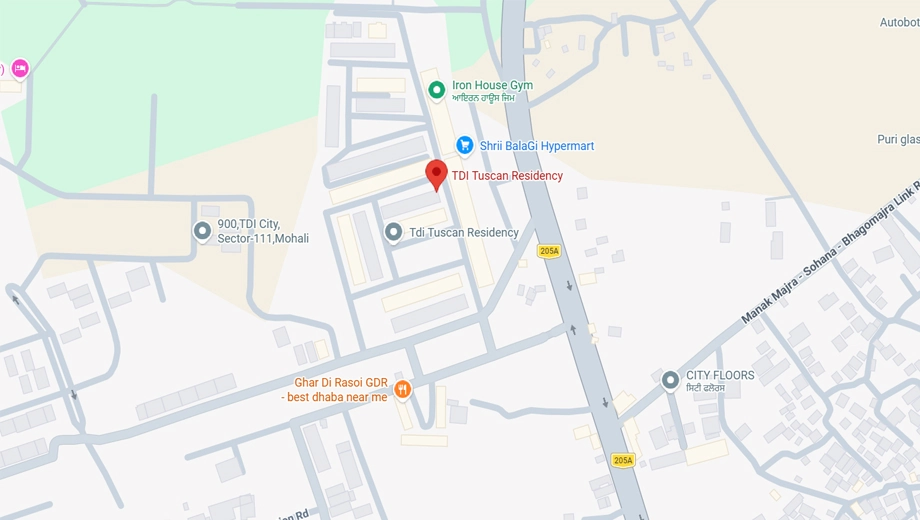 Location of TDI Tuscan Residency in Mohali, Chandigarh - Image 393037