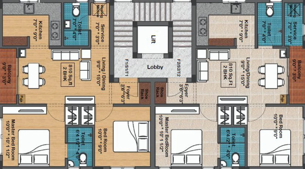 Floor Plan of Vedic Park Vista 1 in Sholinganallur, Chennai - Image 393158