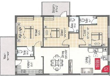 3 BHK Flat in Confident Jackies RK Square in Medipally, Hyderabad - Image 913674