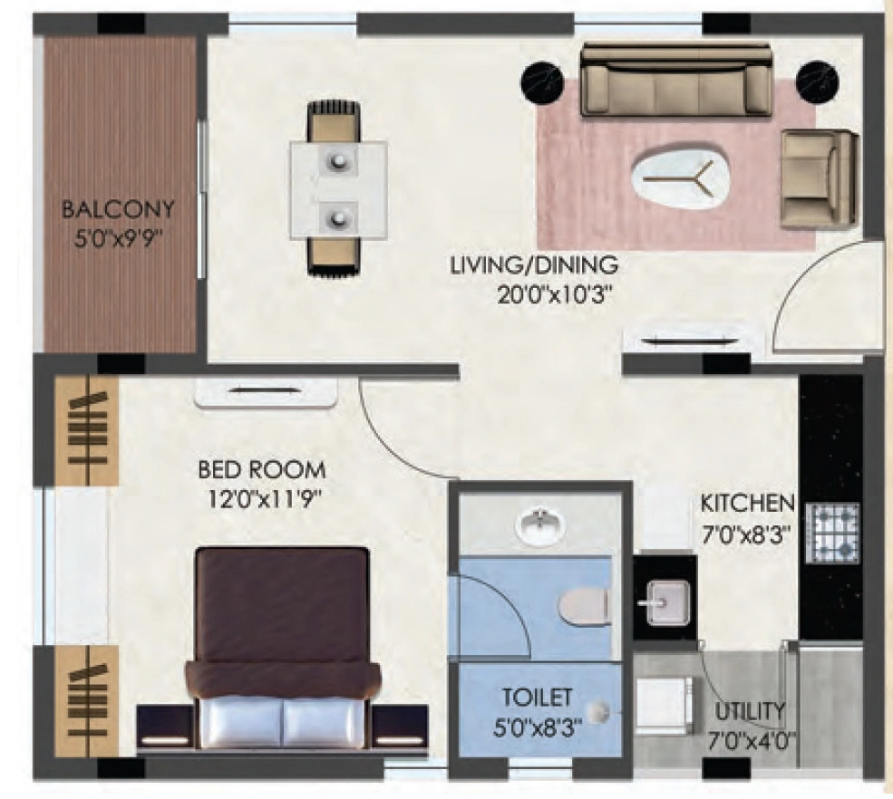 1 BHK Flat in MAK BTR Serenity in Thummaloor, Hyderabad - Image 913639