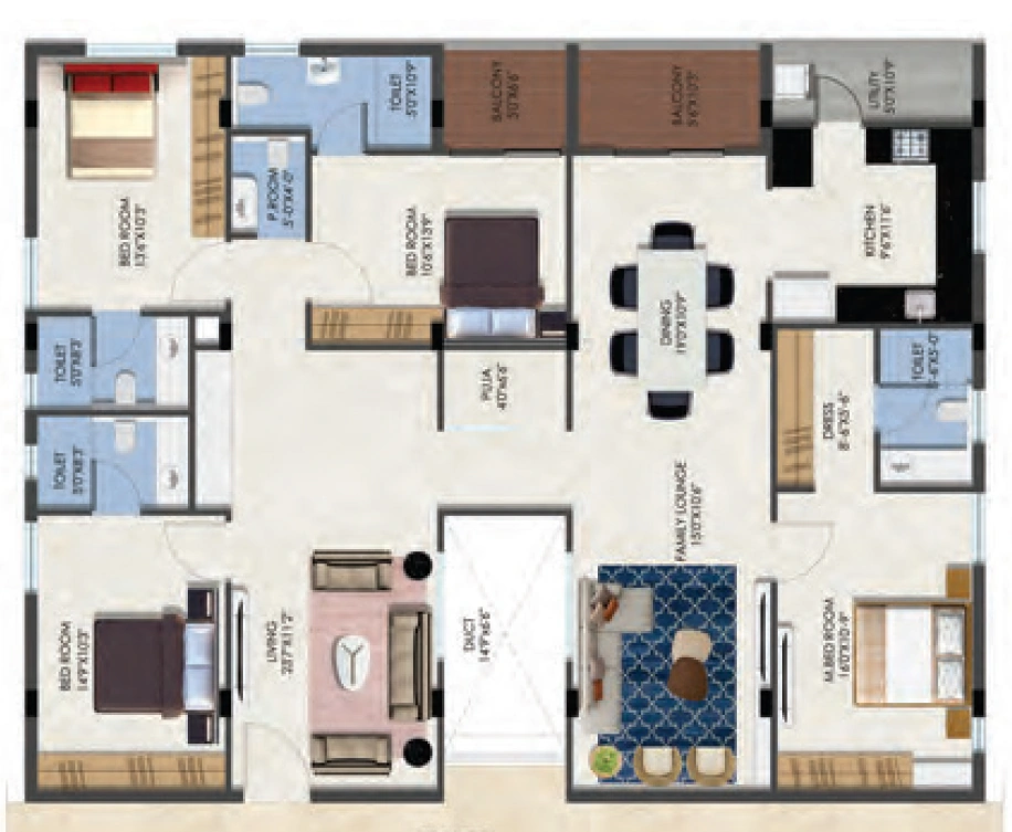 3 BHK Flat in MAK BTR Serenity in Thummaloor, Hyderabad - Image 913643