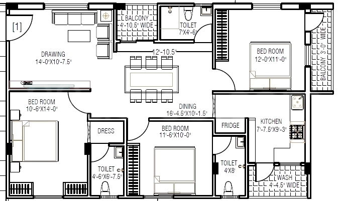 3 BHK Flat in Nestcon CLR Residency in Alwal, Hyderabad - Image 913670