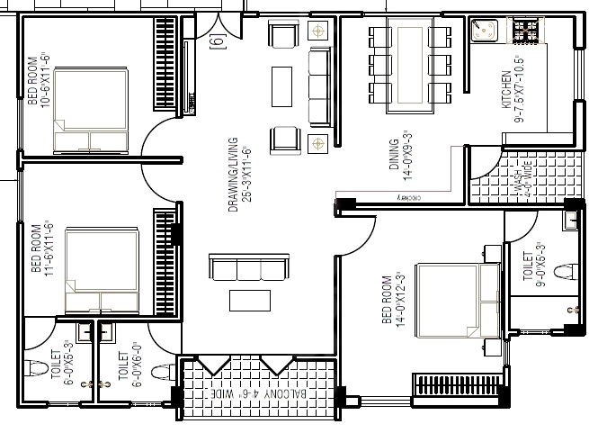 3 BHK Flat in Nestcon CLR Residency in Alwal, Hyderabad - Image 913671