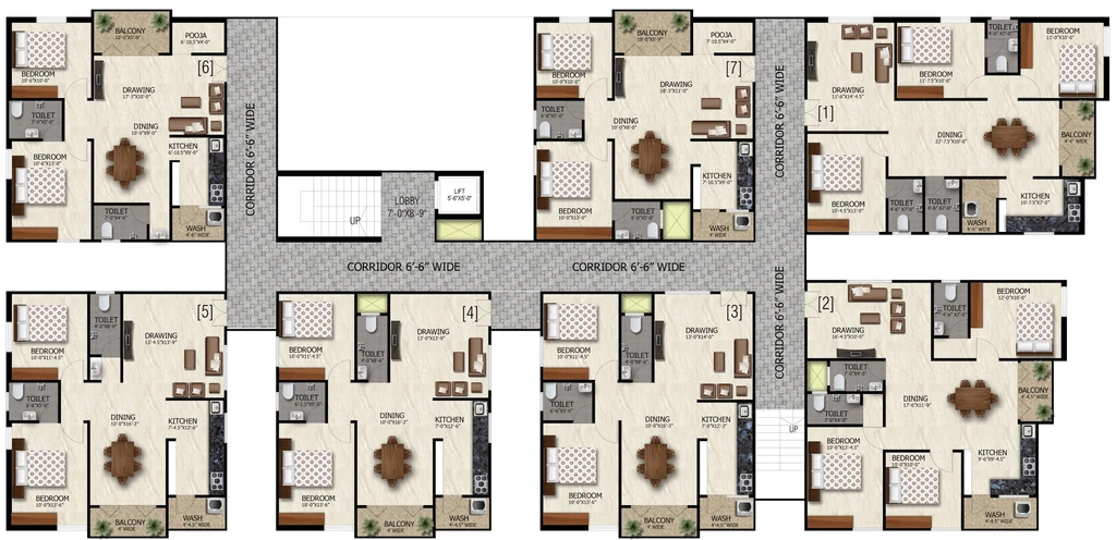 Floor Plan of Nestcon CLR Residency in Alwal, Hyderabad - Image 393239