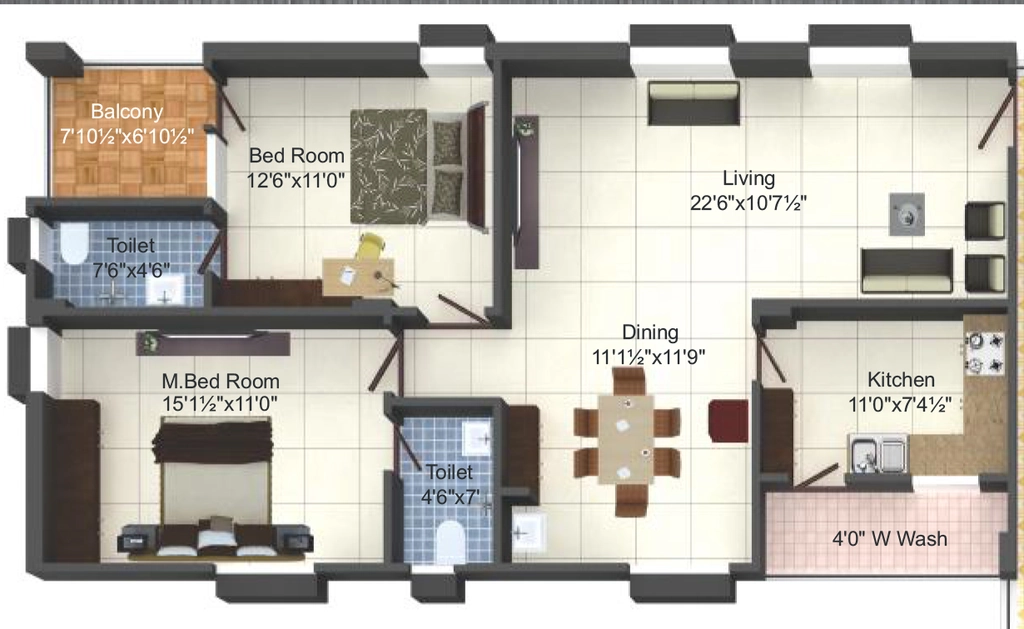 2 BHK Flat in Sai Shraddha Hill Top in Pragathi Nagar, Hyderabad - Image 913636