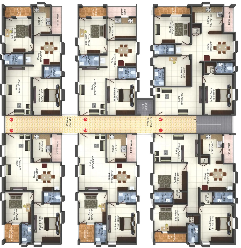 Floor Plan of Sai Shraddha Hill Top in Pragathi Nagar, Hyderabad - Image 393190