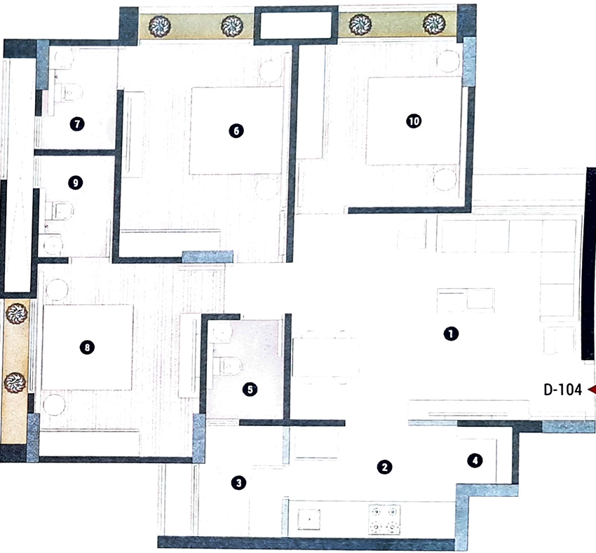 3 BHK Flat in Vivan Vishala Residency in Odhav, Ahmedabad - Image 913663