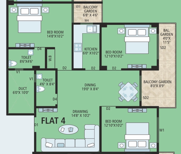 3 BHK Flat in First Homes Digha Orchid in Ashiana Nagar, Patna - Image 913697