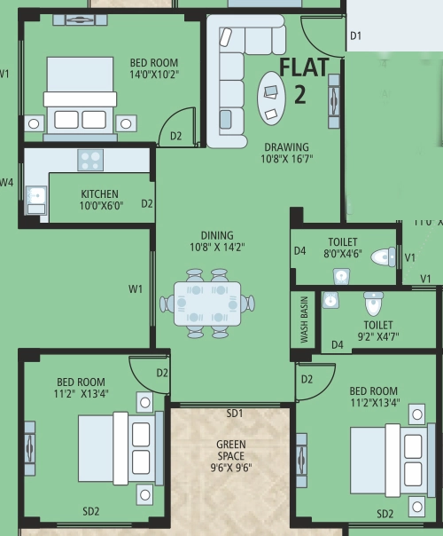 3 BHK Flat in First Homes Digha Orchid in Ashiana Nagar, Patna - Image 913698