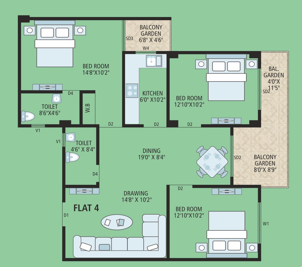 3 BHK Flat in First Homes Digha Orchid in Ashiana Nagar, Patna - Image 913699