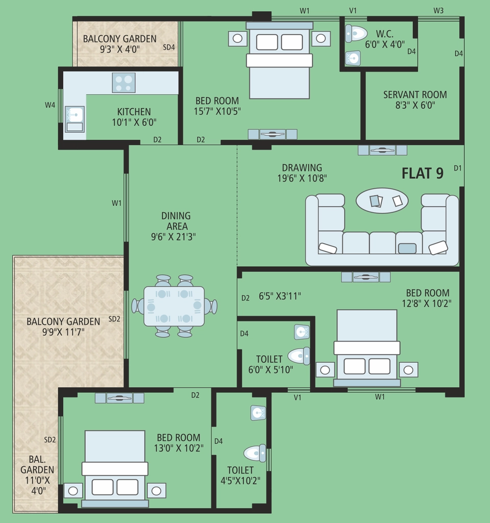 3 BHK Flat in First Homes Digha Orchid in Ashiana Nagar, Patna - Image 913702