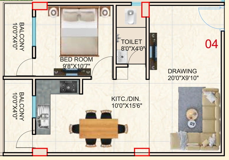 1 BHK Flat in Maa Gayatri Valley Phase 1 in Jaganpura, Patna - Image 913710