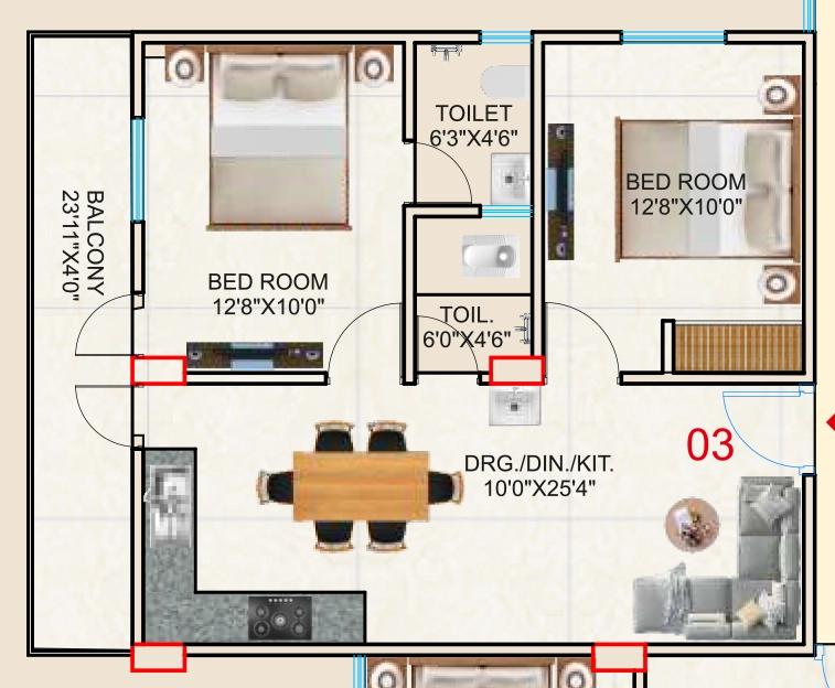 2 BHK Flat in Maa Gayatri Valley Phase 1 in Jaganpura, Patna - Image 913711
