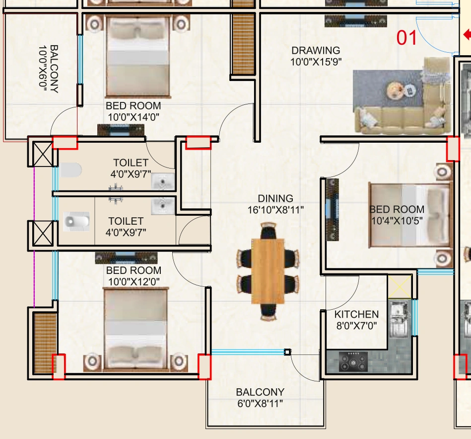3 BHK Flat in Maa Gayatri Valley Phase 1 in Jaganpura, Patna - Image 913713