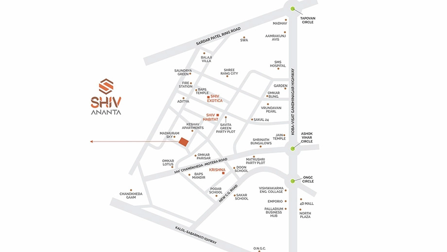 Location of Commercial Shiv Ananta - Image 393706