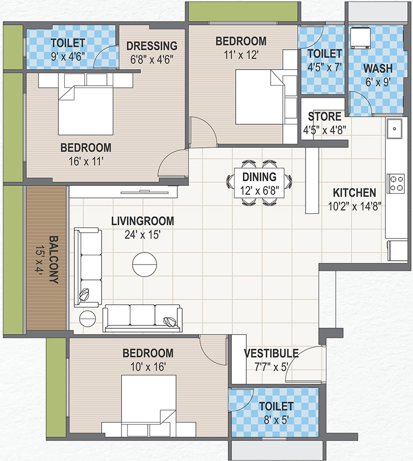 3 BHK Flat in Shyam 95 in Hathijan, Ahmedabad - Image 913738