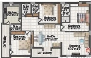 3 BHK Flat in Vasanthaa Happy Homes Nest in Miyapur, Hyderabad - Image 913819