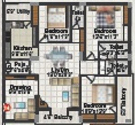 3 BHK Flat in Vasanthaa Happy Homes Nest in Miyapur, Hyderabad - Image 913818