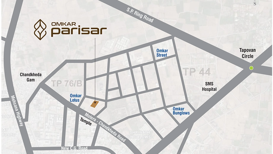 Location of Commercial Samarth Omkar Parisar in Chandkheda, Ahmedabad - Image 393678