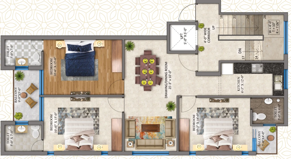 3 BHK Flat in Aura Home in Zirakpur, Chandigarh - Image 913749